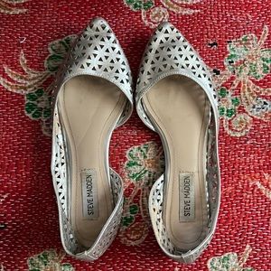 Silver cutout Steve Madden flats